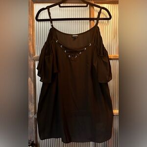 Torrid Black Lace-Up Blouse